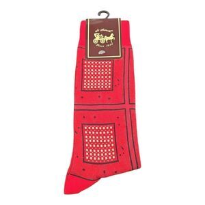 MEN'S ST. PATRICK RED/BLACK ABSTRACT PATTERN ANKLE LENGTH DRESS SOCK S31-1